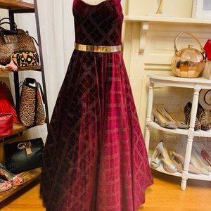 Formal Evening Gown with Gold Belt